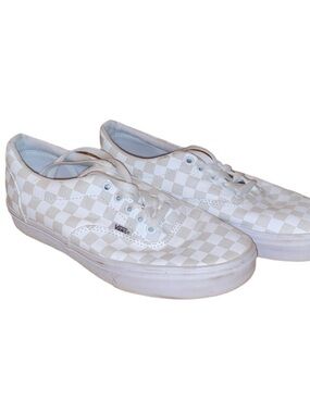 Vans Men's White Checkered Low-Top Sneakers